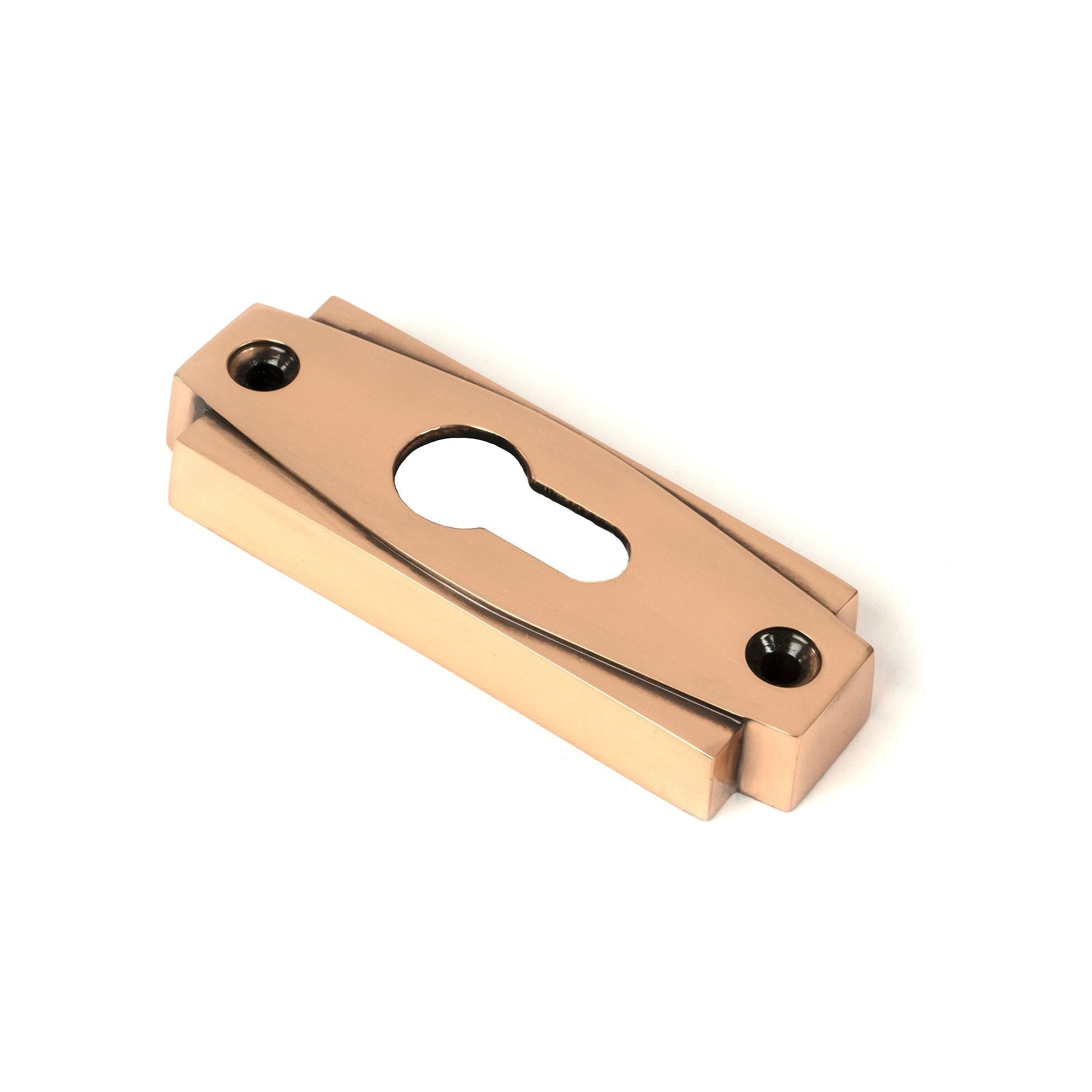 Polished Bronze Art Deco Euro Escutcheon (Set) | From The Anvil-Euro Escutcheons-Yester Home