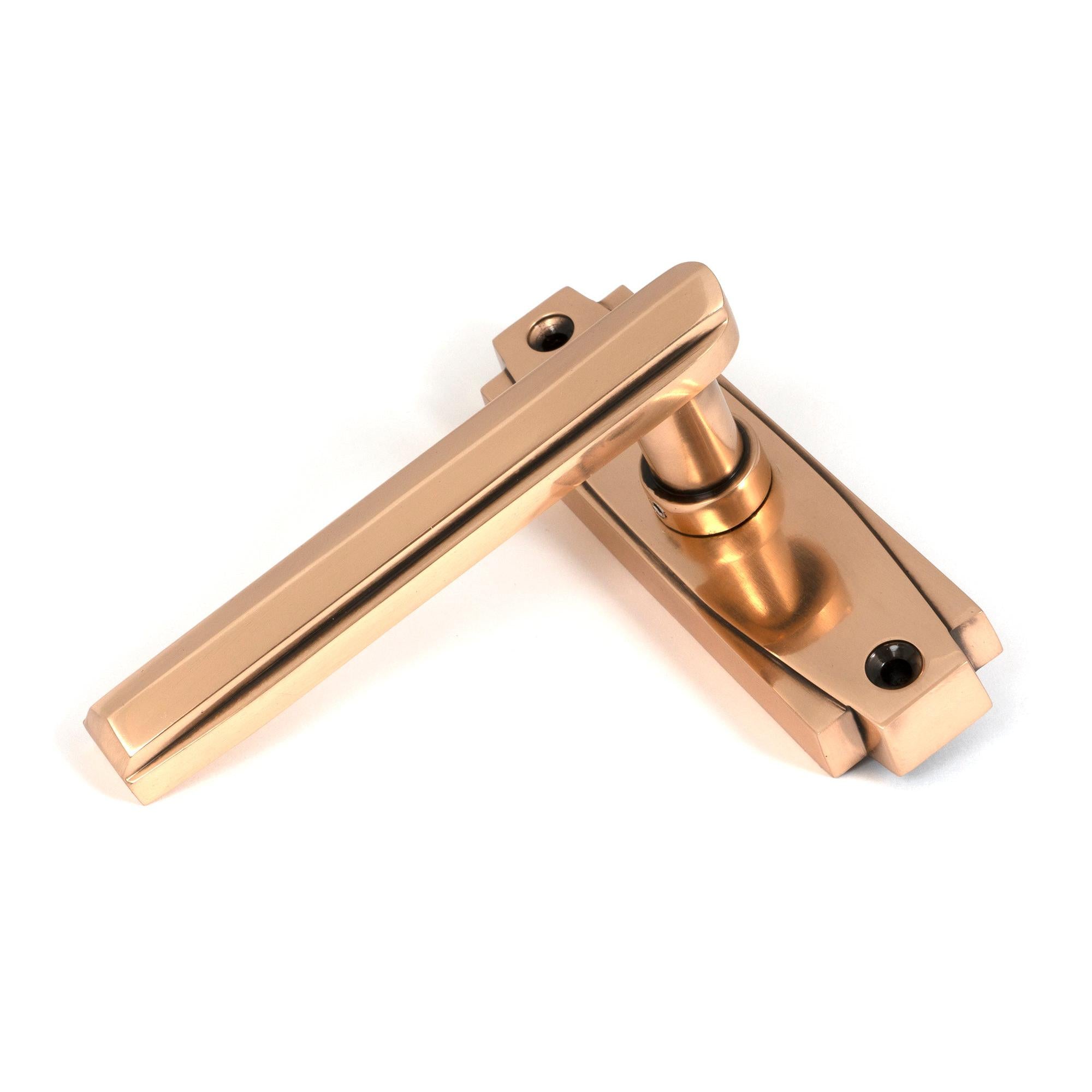 Polished Bronze Art Deco Lever on Rose Set | From The Anvil - Lever on Rose - From The Anvil - Yester Home