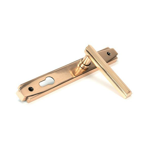 Polished Bronze Art Deco Slimline Lever Espag. Lock Set | From The Anvil-Espagnolette-Yester Home