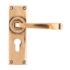 Polished Bronze Avon Lever Euro Lock Set | From The Anvil - Lever Euro - From The Anvil - Yester Home