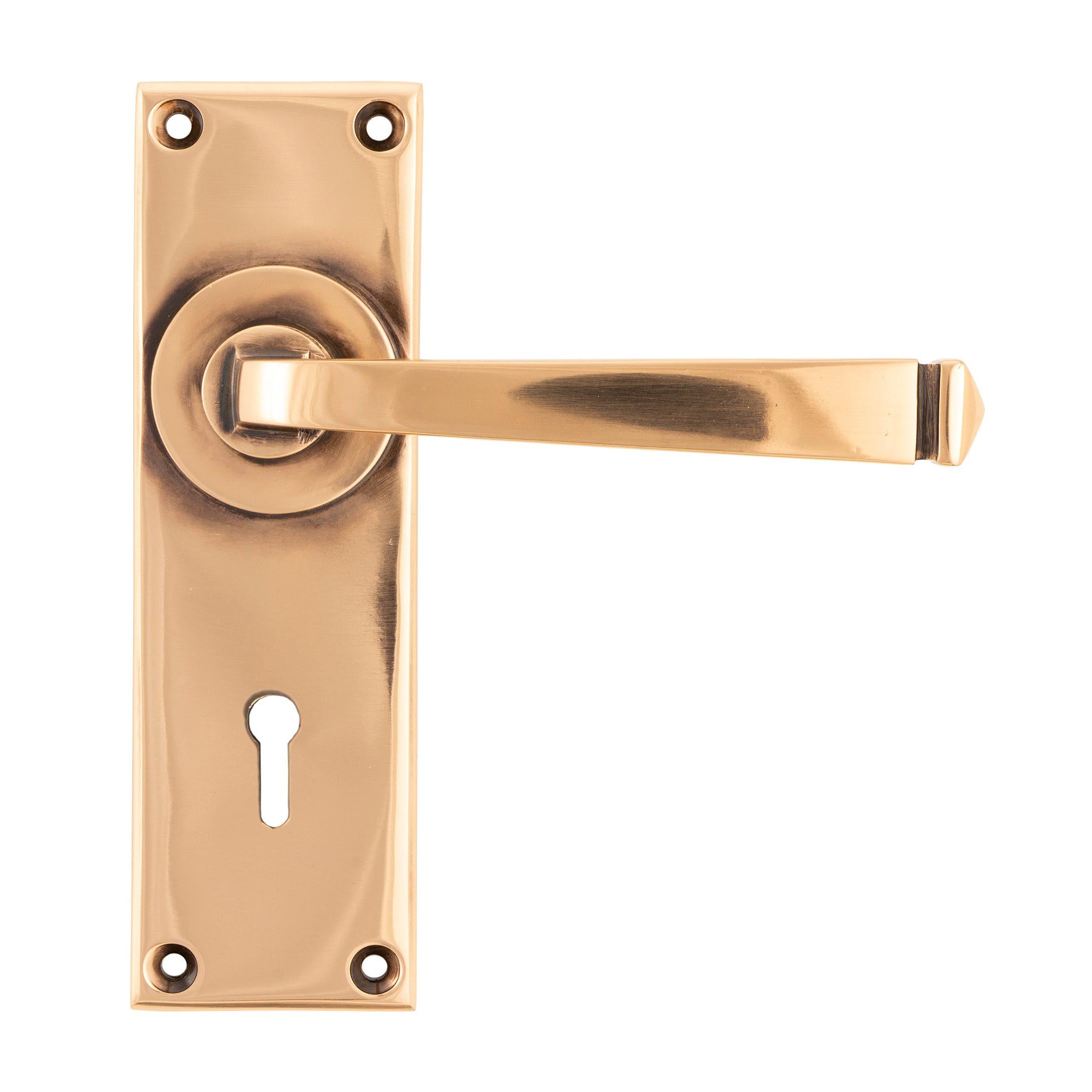 Polished Bronze Avon Lever Lock Set | From The Anvil - Lever Lock - From The Anvil - Yester Home
