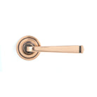 Polished Bronze Avon Round Lever on Rose Set (Art Deco) | From The Anvil-Concealed-Yester Home