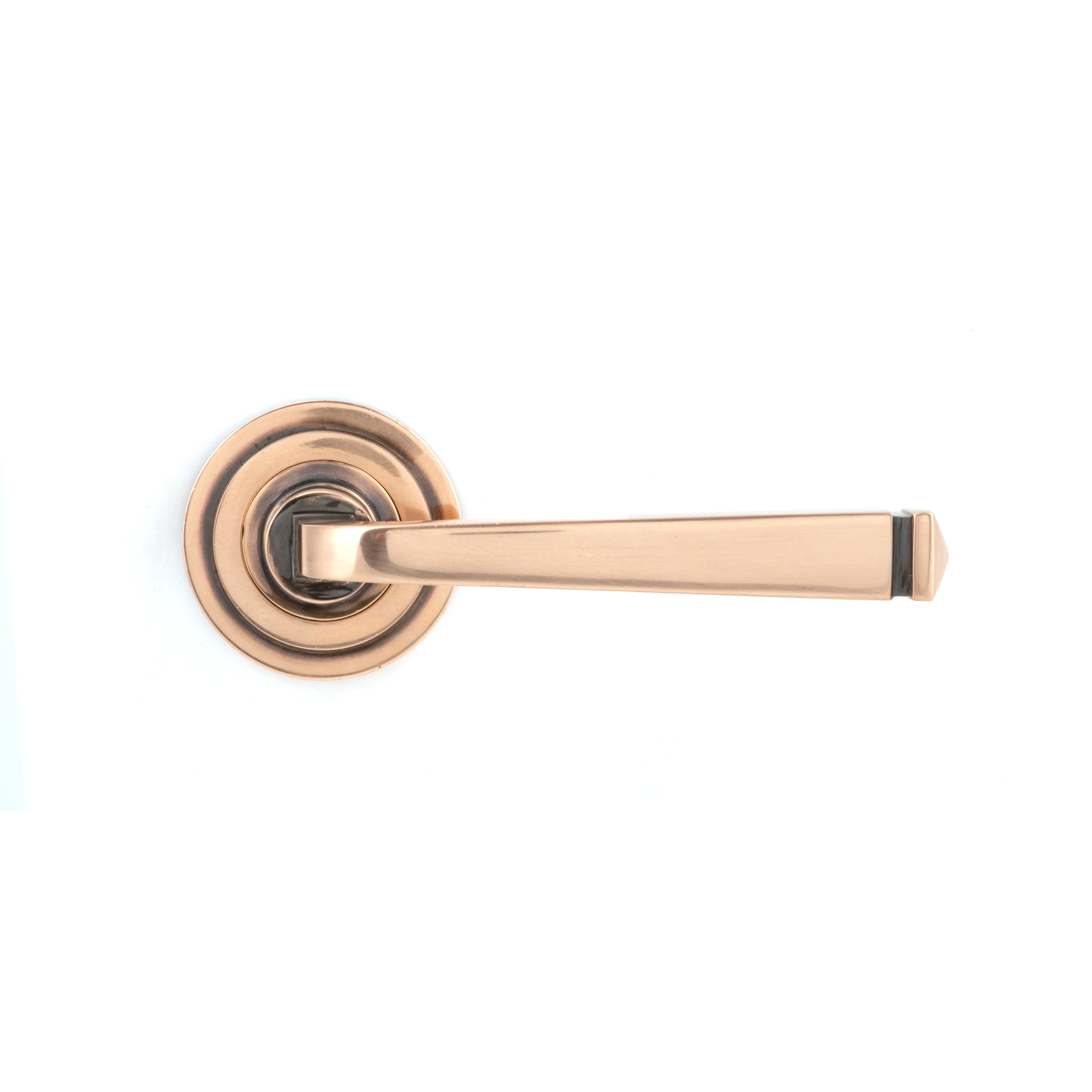 Polished Bronze Avon Round Lever on Rose Set (Art Deco) - Unsprung | From The Anvil-Concealed-Yester Home