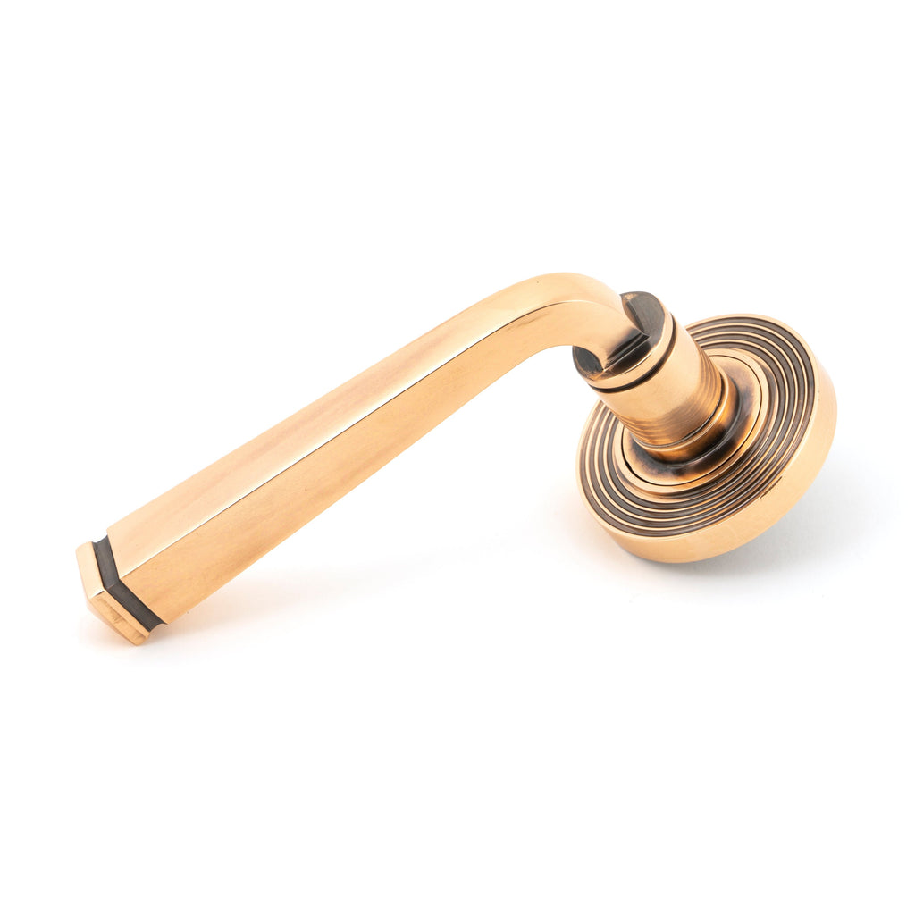 Polished Bronze Avon Round Lever on Rose Set (Beehive) | From The Anvil-Concealed-Yester Home