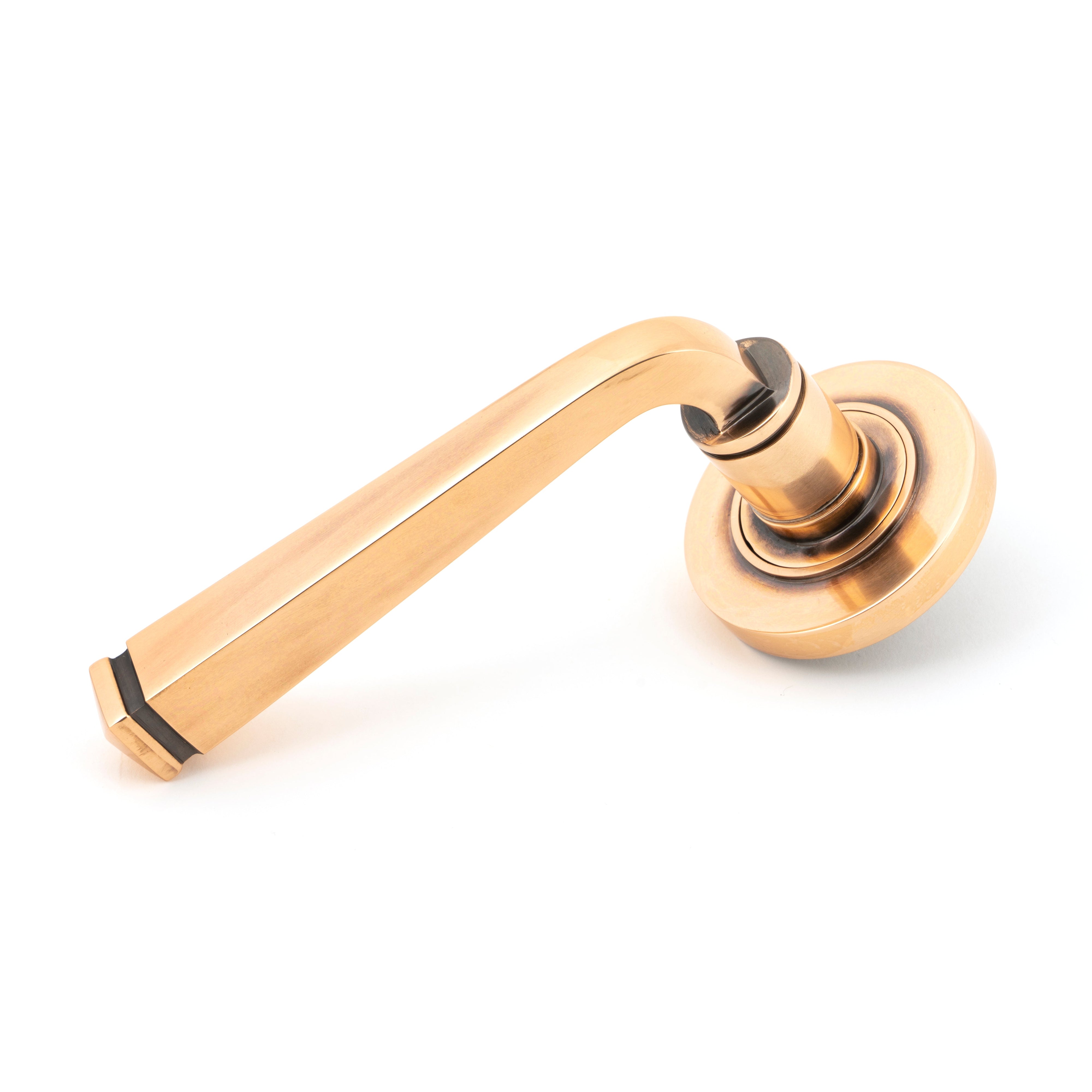 Polished Bronze Avon Round Lever on Rose Set (Plain) | From The Anvil-Concealed-Yester Home