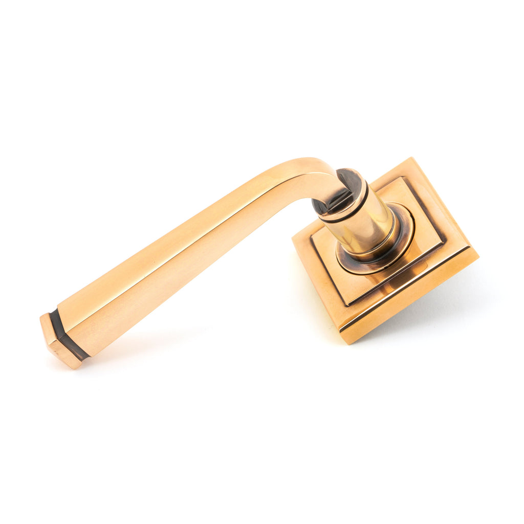 Polished Bronze Avon Round Lever on Rose Set (Square) | From The Anvil-Concealed-Yester Home