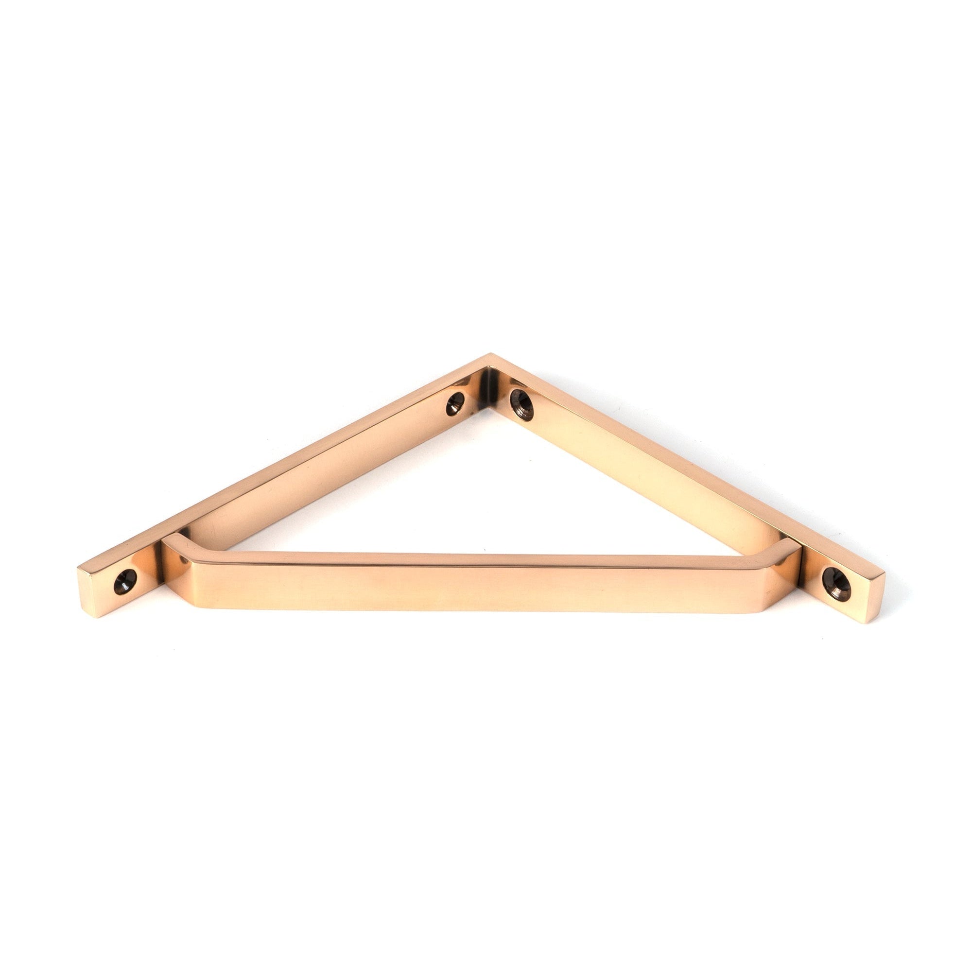 Polished Bronze Barton Shelf Bracket (150mm x 150mm) | From The Anvil-Shelf Brackets-Yester Home