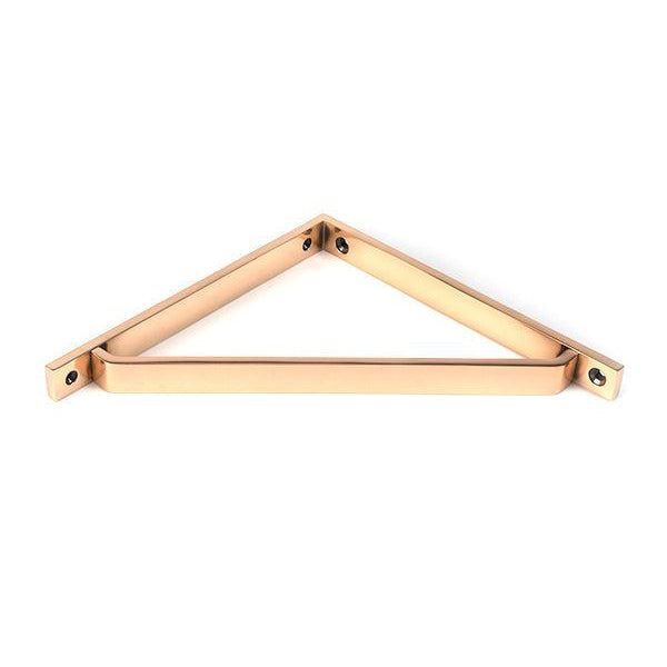 Polished Bronze Barton Shelf Bracket (200mm x 200mm) | From The Anvil-Shelf Brackets-Yester Home