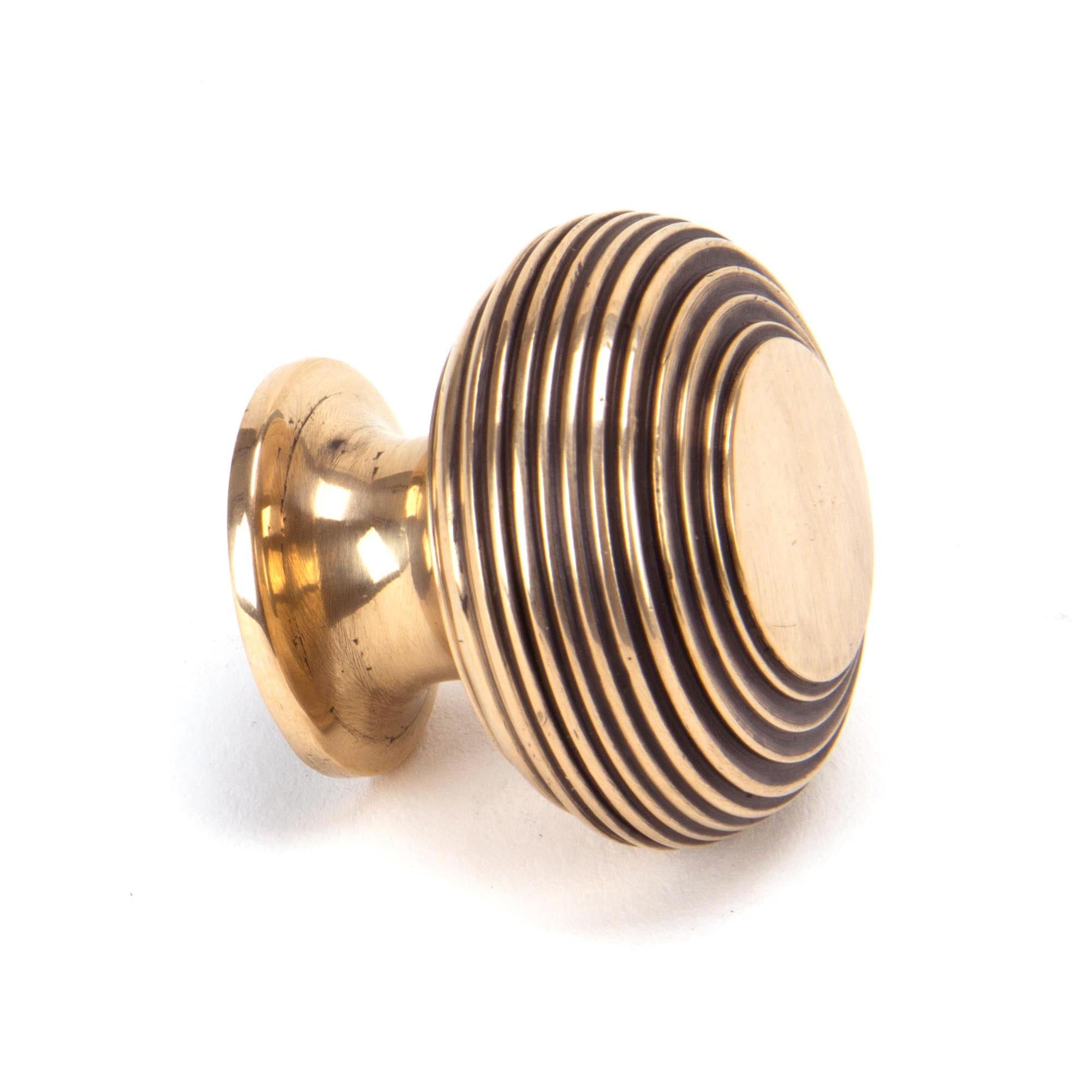 Polished Bronze Beehive Cabinet Knob 40mm | From The Anvil - Cabinet Knobs - From The Anvil - Yester Home