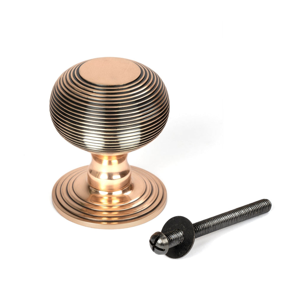 Polished Bronze Beehive Centre Door Knob | From The Anvil-Centre Door Knobs-Yester Home