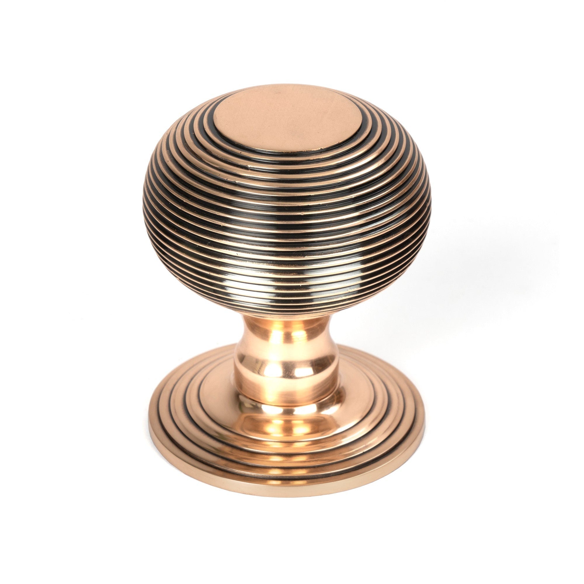 Polished Bronze Beehive Centre Door Knob | From The Anvil-Centre Door Knobs-Yester Home
