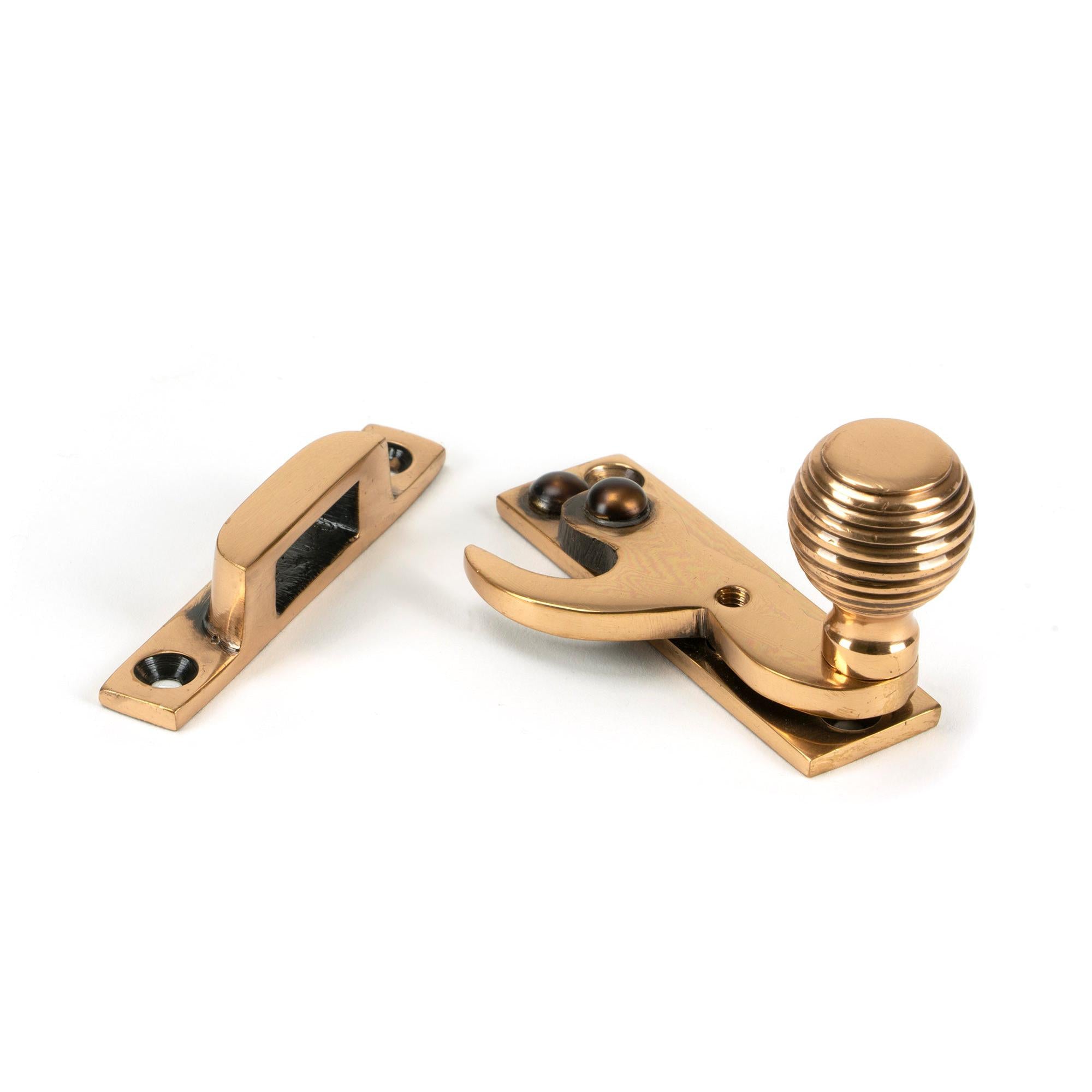 Polished Bronze Beehive Sash Hook Fastener | From The Anvil - Sash Hook Fasteners - From The Anvil - Yester Home