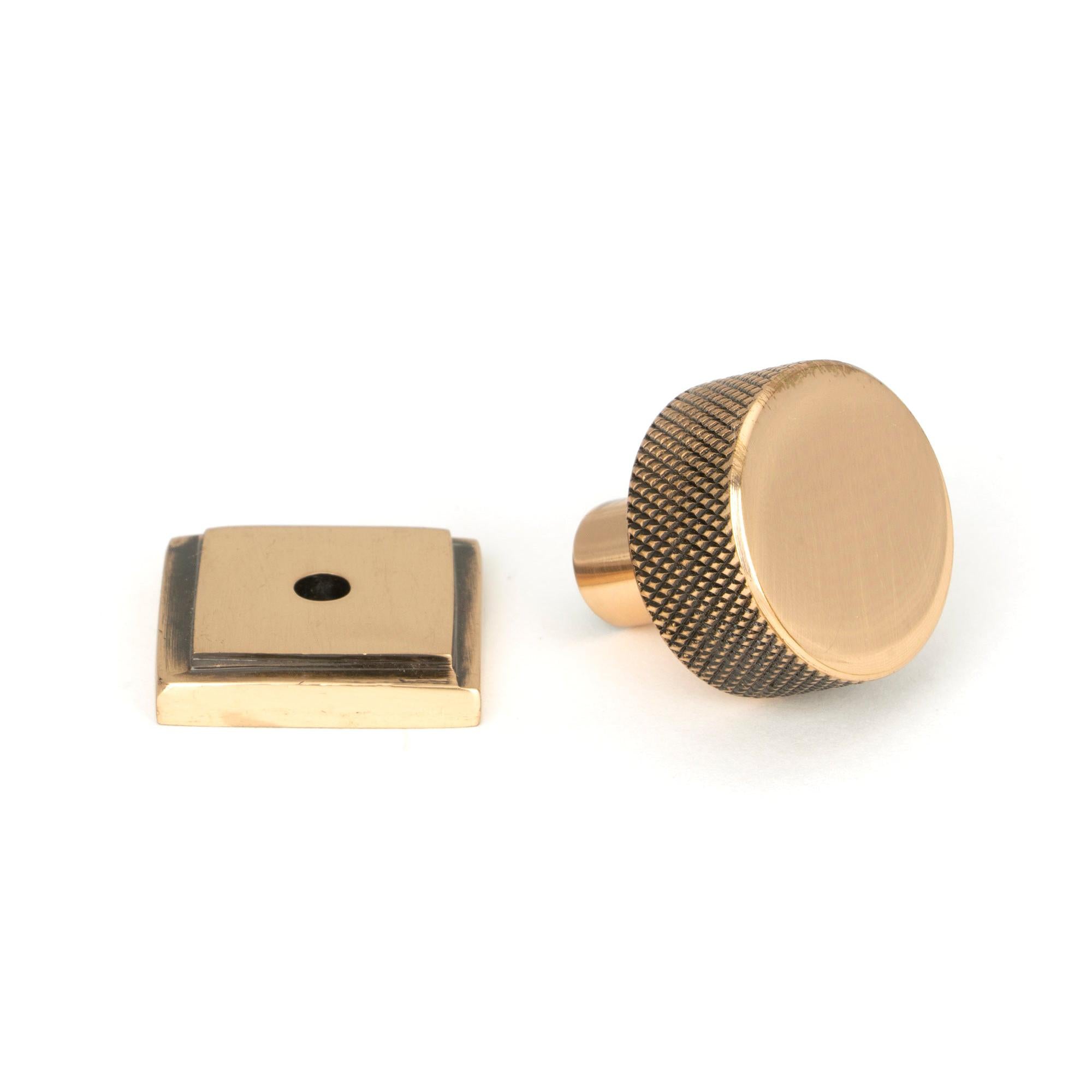 Polished Bronze Brompton Cabinet Knob - 25mm (Square) | From The Anvil - Cabinet Knobs - From The Anvil - Yester Home