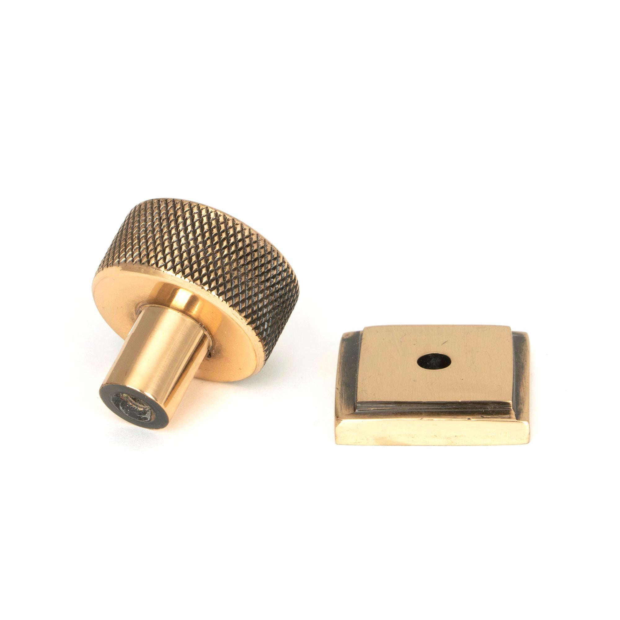 Polished Bronze Brompton Cabinet Knob - 25mm (Square) | From The Anvil - Cabinet Knobs - From The Anvil - Yester Home