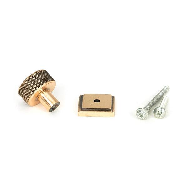 Polished Bronze Brompton Cabinet Knob - 25mm (Square) | From The Anvil-Cabinet Knobs-Yester Home
