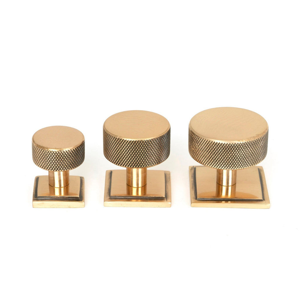 Polished Bronze Brompton Cabinet Knob - 25mm (Square) | From The Anvil-Cabinet Knobs-Yester Home