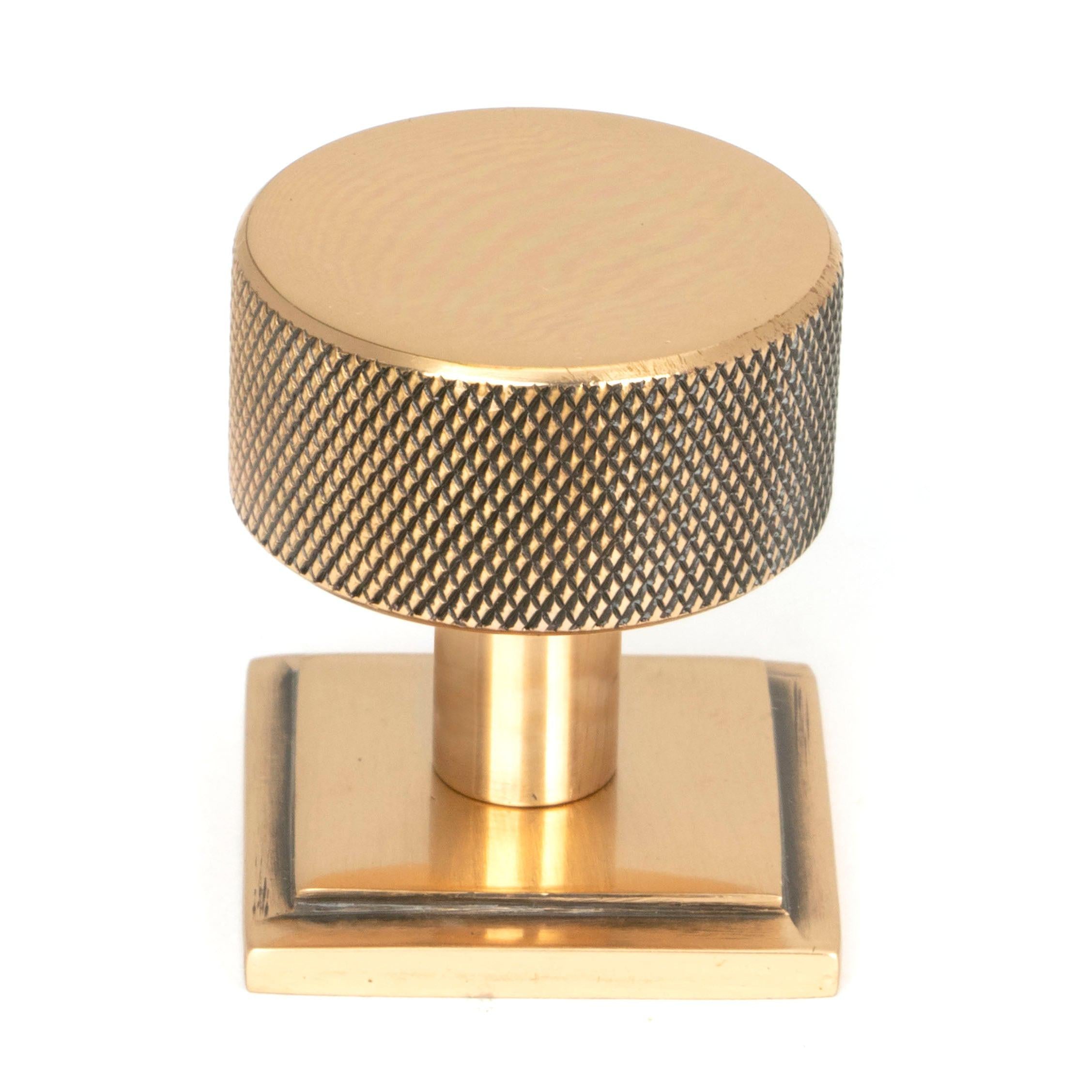 Polished Bronze Brompton Cabinet Knob - 32mm (Square) | From The Anvil - Cabinet Knobs - From The Anvil - Yester Home