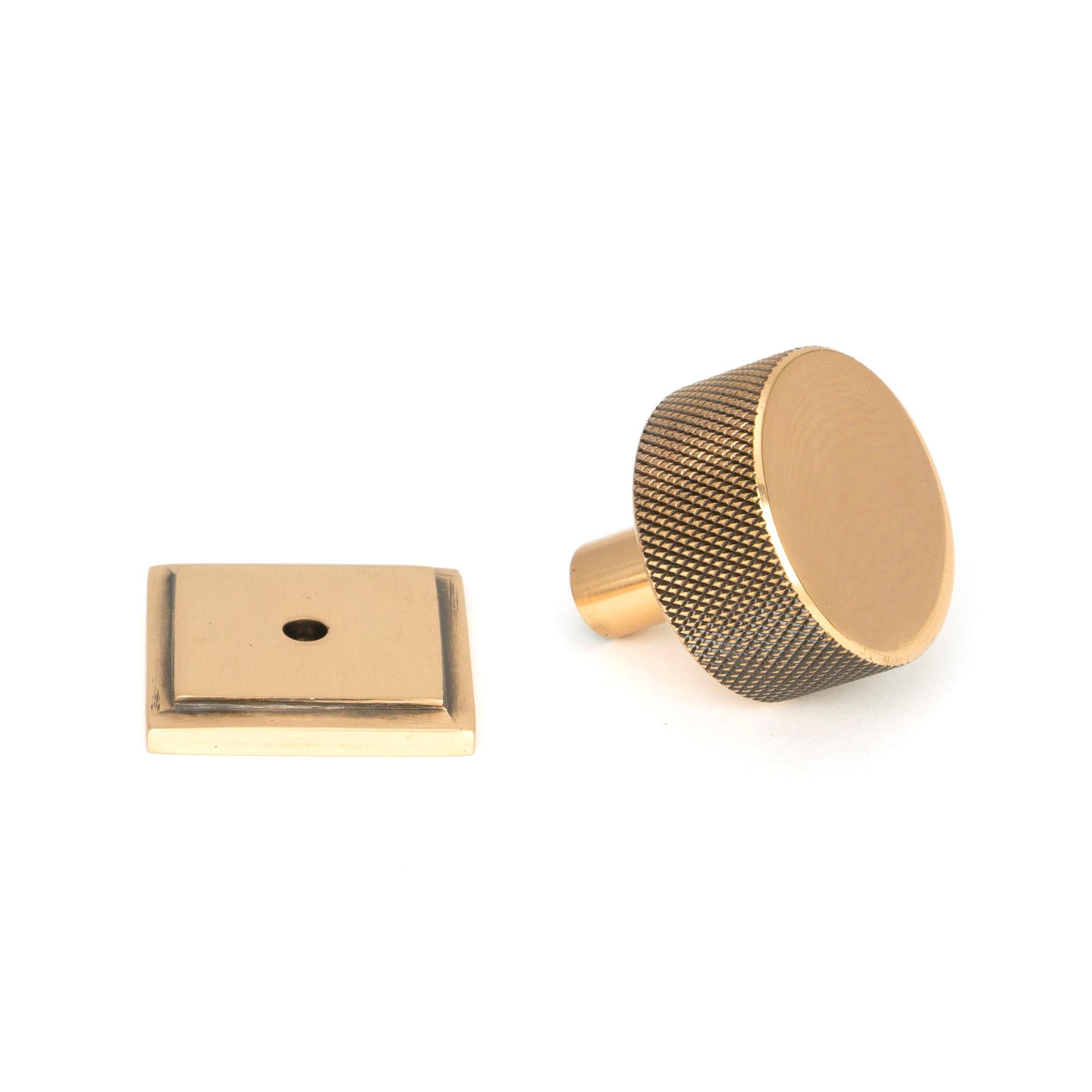 Polished Bronze Brompton Cabinet Knob - 32mm (Square) | From The Anvil - Cabinet Knobs - From The Anvil - Yester Home