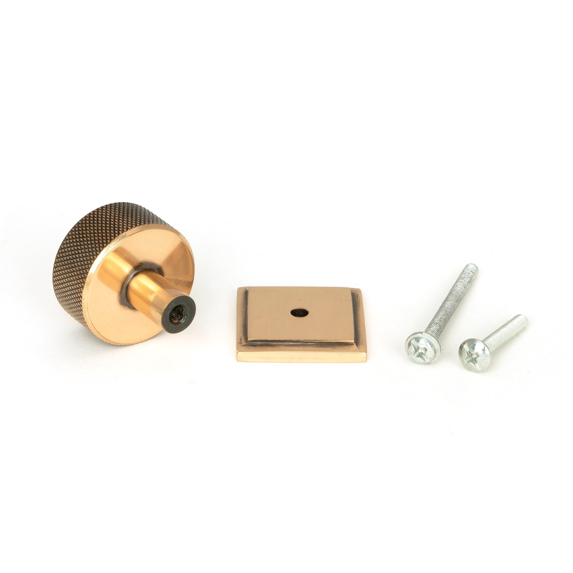 Polished Bronze Brompton Cabinet Knob - 32mm (Square) | From The Anvil-Cabinet Knobs-Yester Home