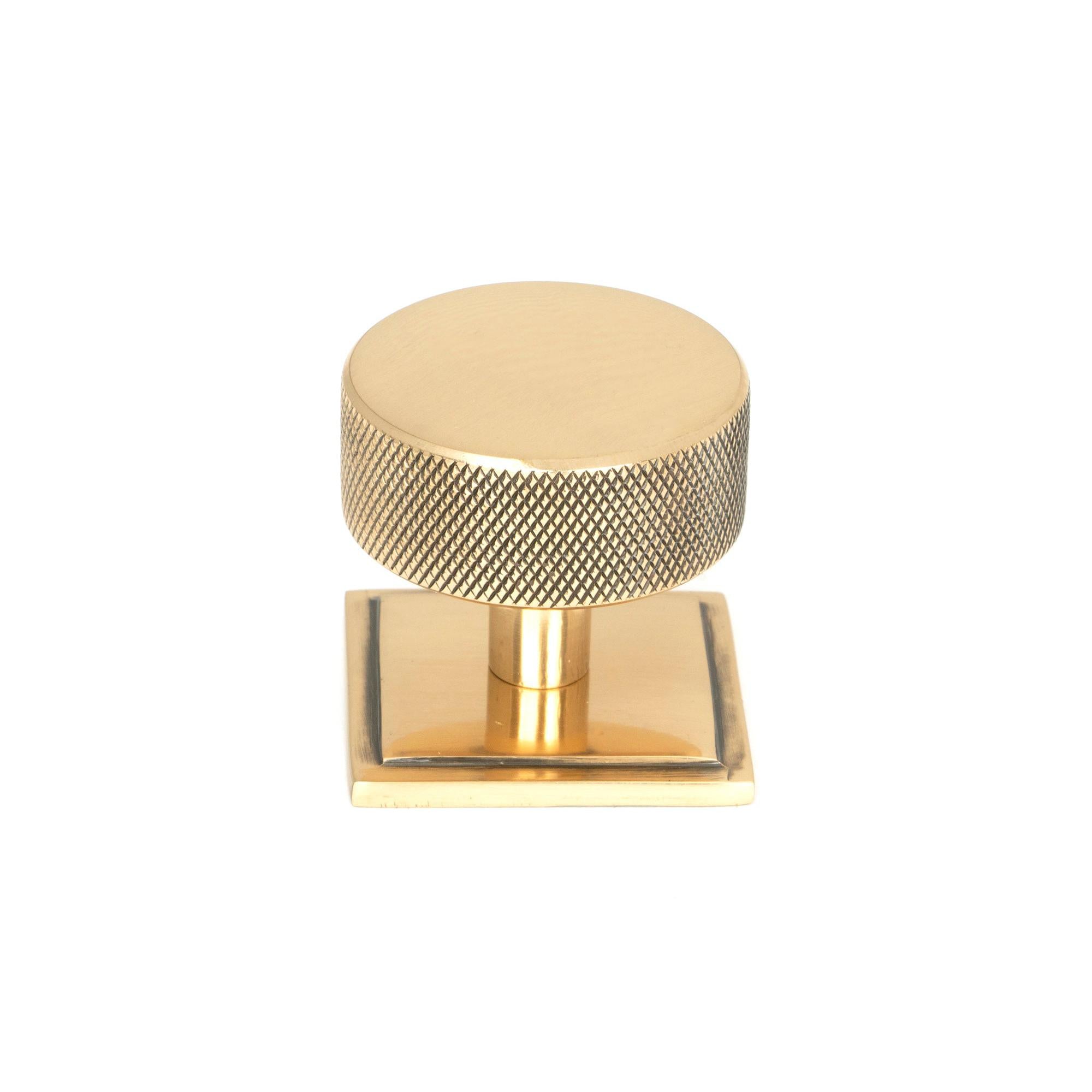 Polished Bronze Brompton Cabinet Knob - 38mm (Square) | From The Anvil - Cabinet Knobs - From The Anvil - Yester Home