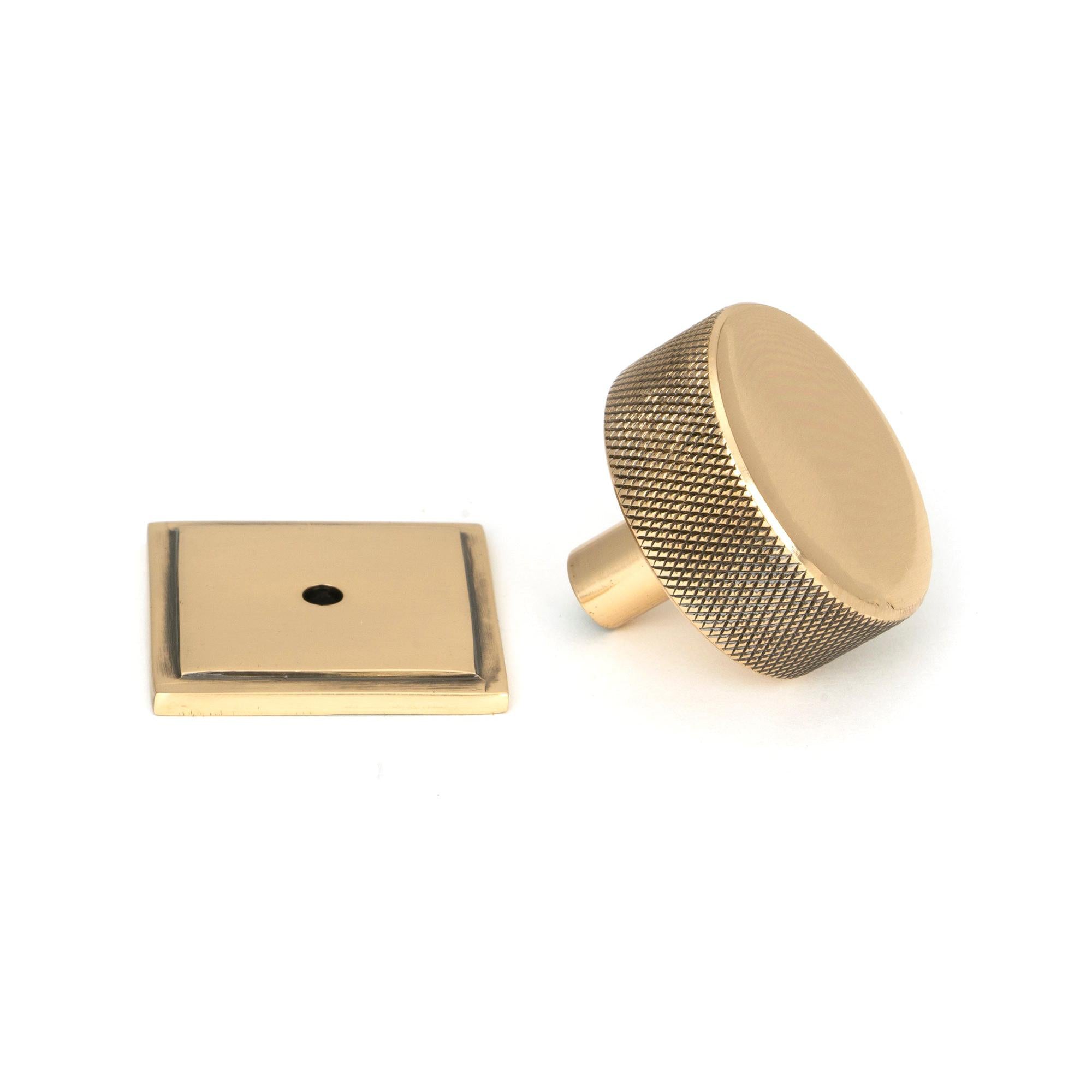 Polished Bronze Brompton Cabinet Knob - 38mm (Square) | From The Anvil - Cabinet Knobs - From The Anvil - Yester Home