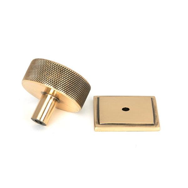 Polished Bronze Brompton Cabinet Knob - 38mm (Square) | From The Anvil-Cabinet Knobs-Yester Home