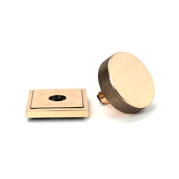 Polished Bronze Brompton Centre Door Knob (Square) | From The Anvil-Centre Door Knobs-Yester Home