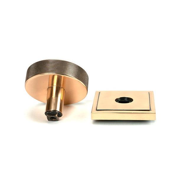 Polished Bronze Brompton Centre Door Knob (Square) | From The Anvil-Centre Door Knobs-Yester Home