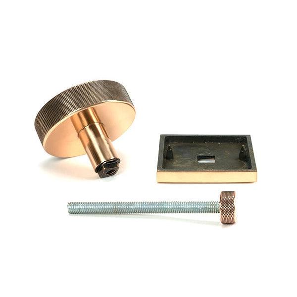 Polished Bronze Brompton Centre Door Knob (Square) | From The Anvil-Centre Door Knobs-Yester Home