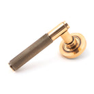 Polished Bronze Brompton Lever on Rose Set (Plain) | From The Anvil-Concealed-Yester Home