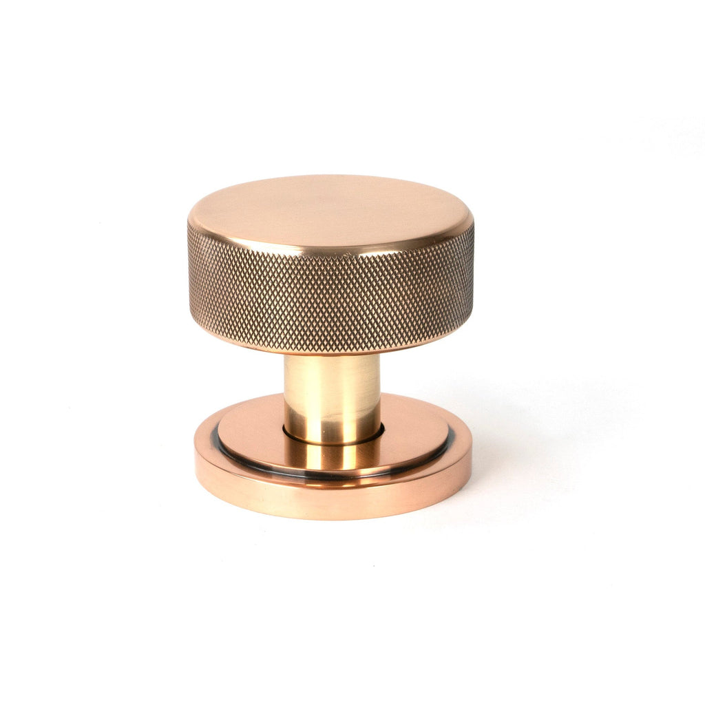Polished Bronze Brompton Mortice/Rim Knob Set (Art Deco) | From The Anvil-Mortice Knobs-Yester Home