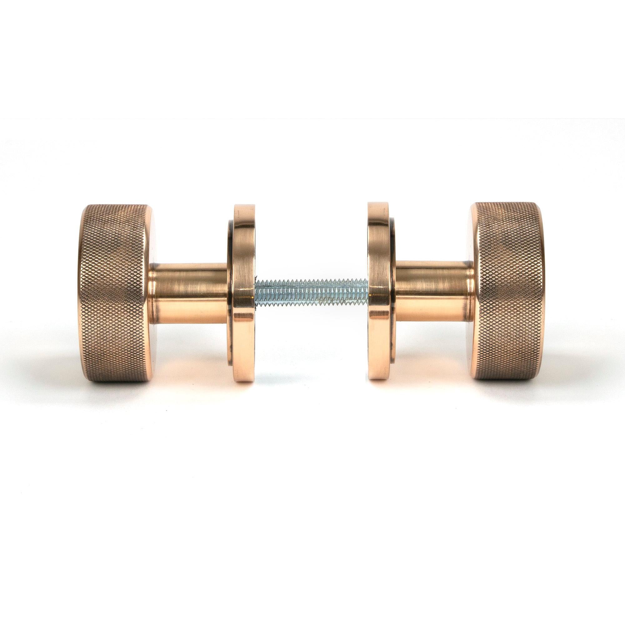 Polished Bronze Brompton Mortice/Rim Knob Set (Art Deco) | From The Anvil - Mortice Knobs - From The Anvil - Yester Home