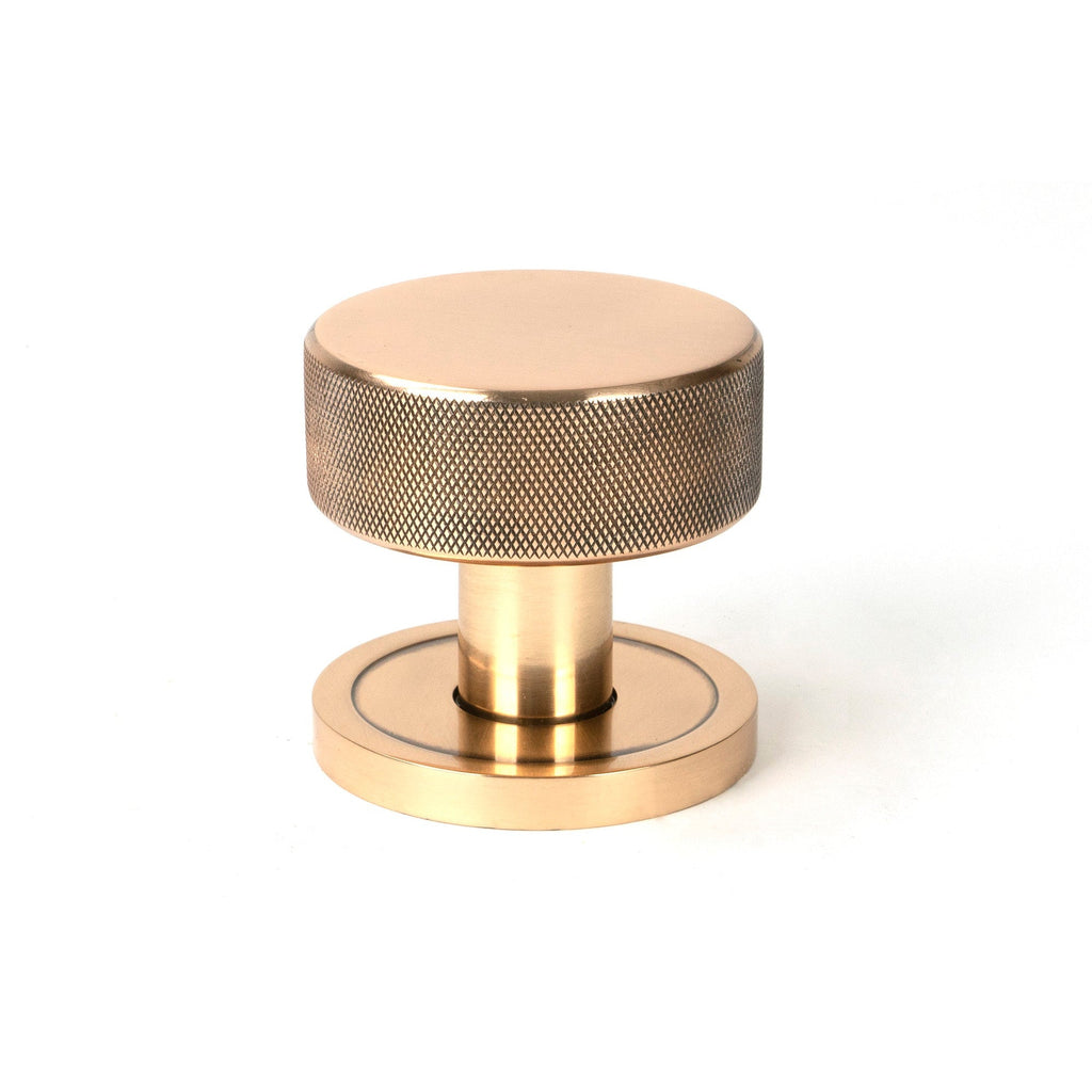 Polished Bronze Brompton Mortice/Rim Knob Set (Plain) | From The Anvil-Mortice Knobs-Yester Home