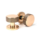 Polished Bronze Brompton Mortice/Rim Knob Set (Plain) | From The Anvil-Mortice Knobs-Yester Home