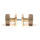 Polished Bronze Brompton Mortice/Rim Knob Set (Square) | From The Anvil-Mortice Knobs-Yester Home