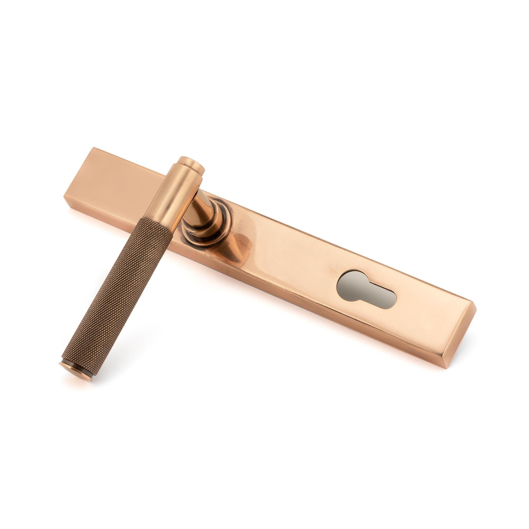 Polished Bronze Brompton Slimline Lever Espag. Lock Set | From The Anvil - Espagnolette - From The Anvil - Yester Home