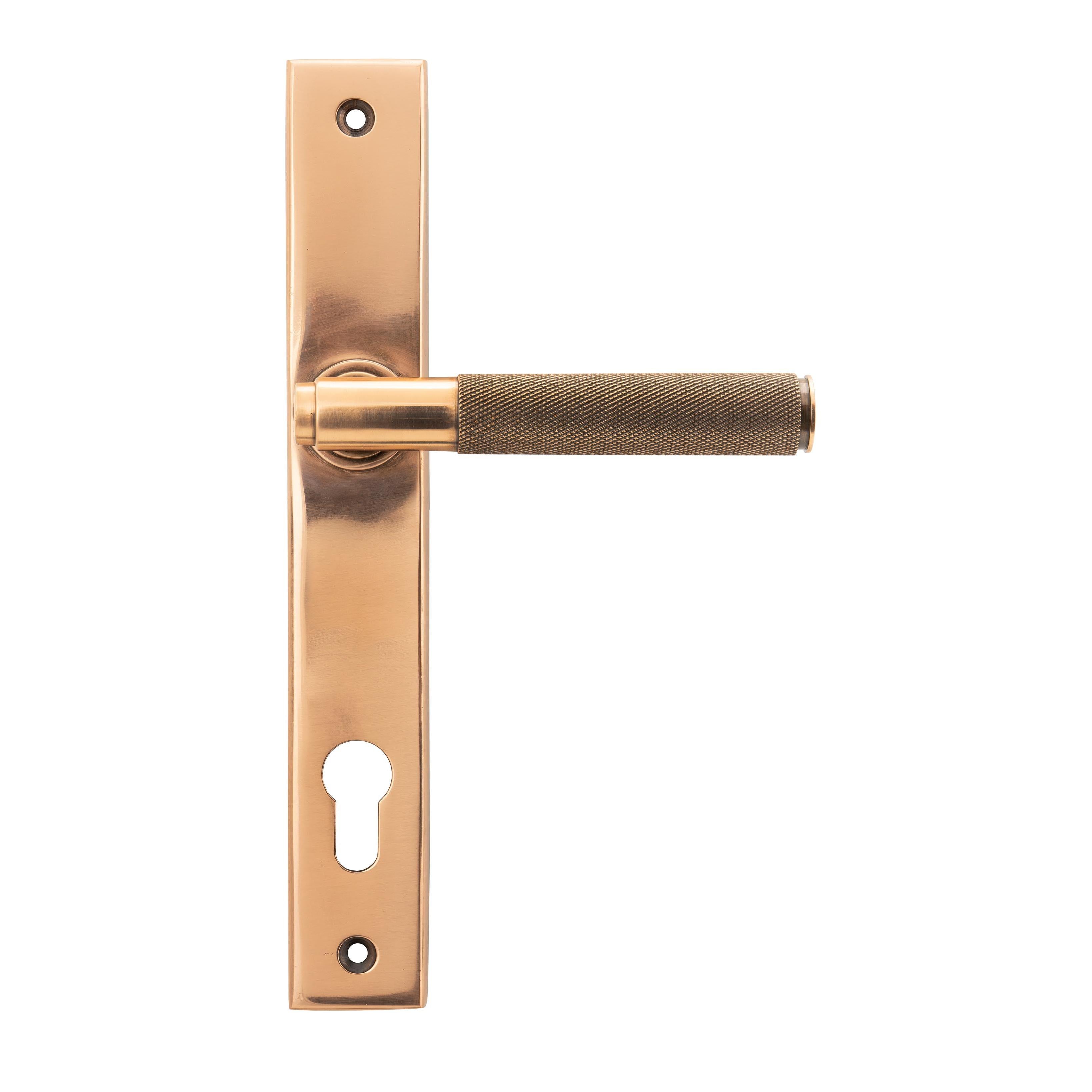 Polished Bronze Brompton Slimline Lever Espag. Lock Set | From The Anvil - Espagnolette - From The Anvil - Yester Home