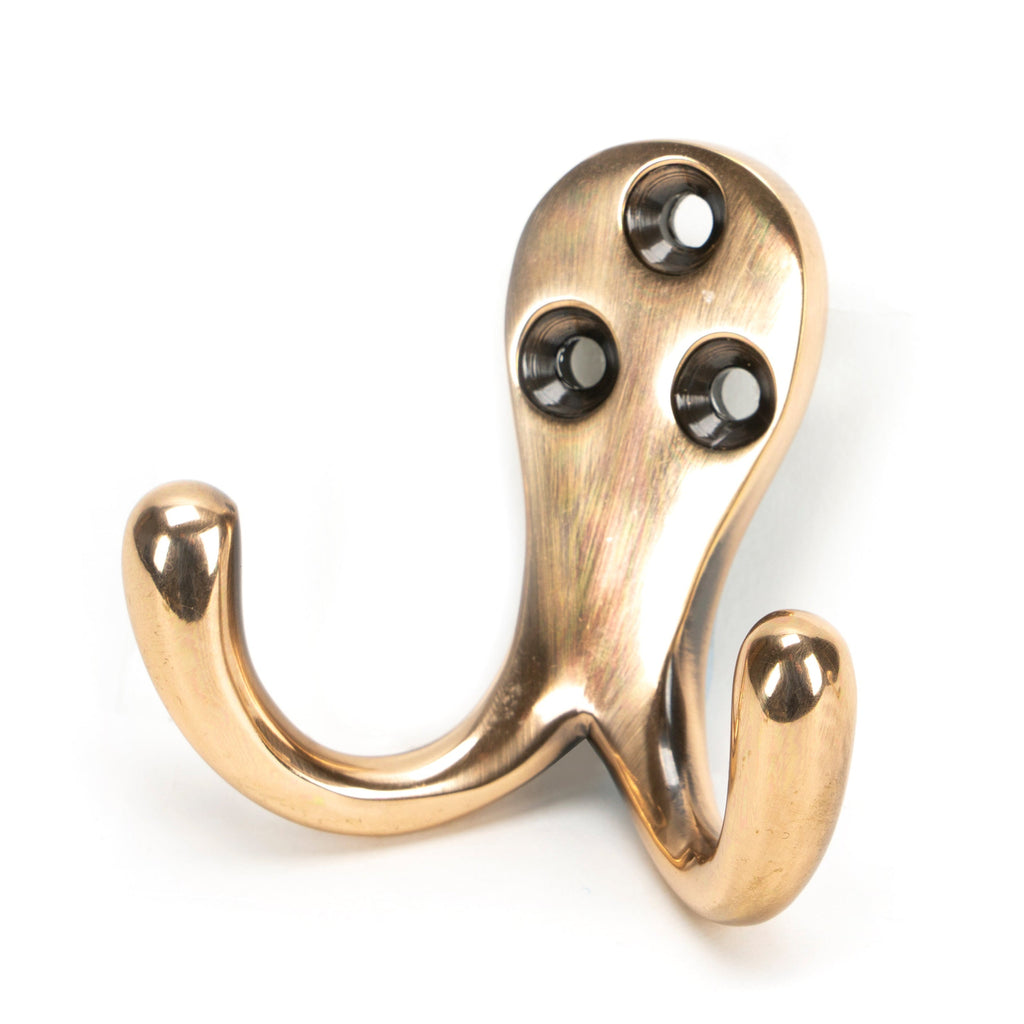 Polished Bronze Celtic Double Robe Hook | From The Anvil-Coat Hooks-Yester Home