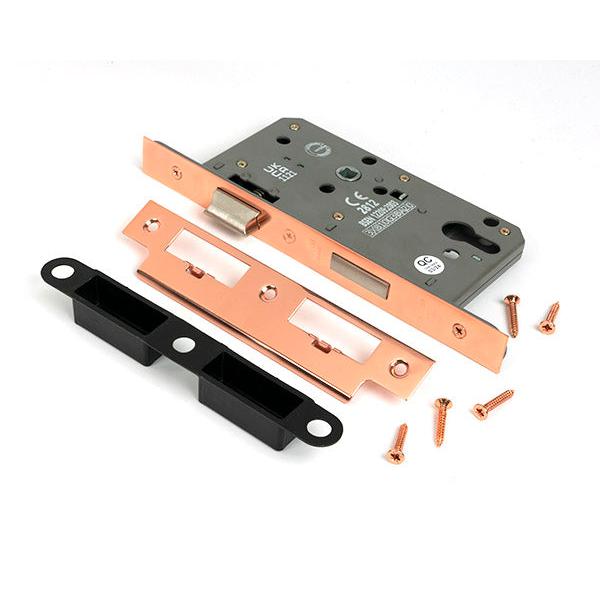 Polished Bronze Euro Din Sash Lock - 60mm Backset/72mm Centre - Euro Locks - From The Anvil - Yester Home