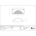 Polished Bronze Hammered Art Deco Drawer Pull | From The Anvil-Drawer Pulls-Yester Home