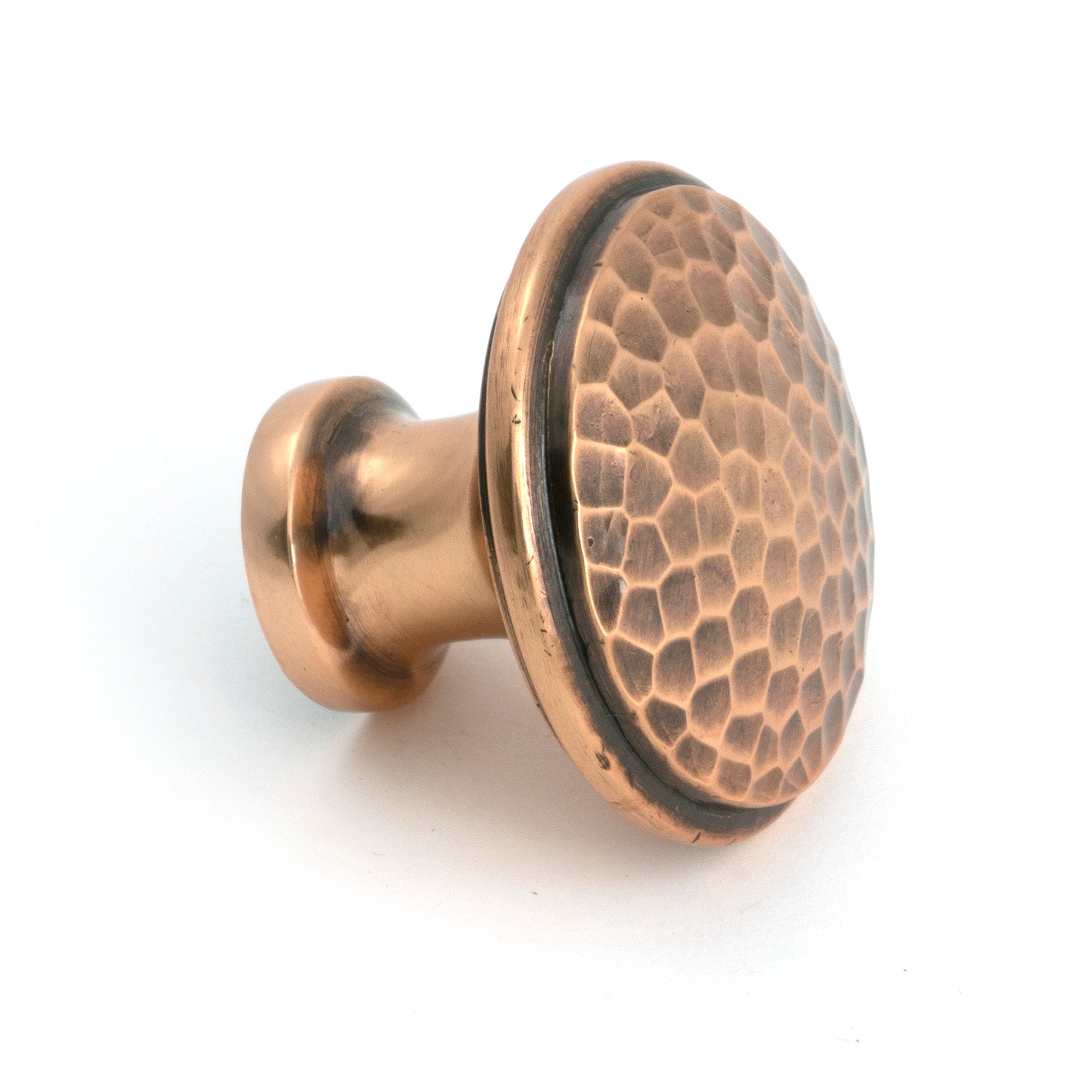 Polished Bronze Hammered Cabinet Knob - Large - Cabinet Knobs - From The Anvil - Yester Home