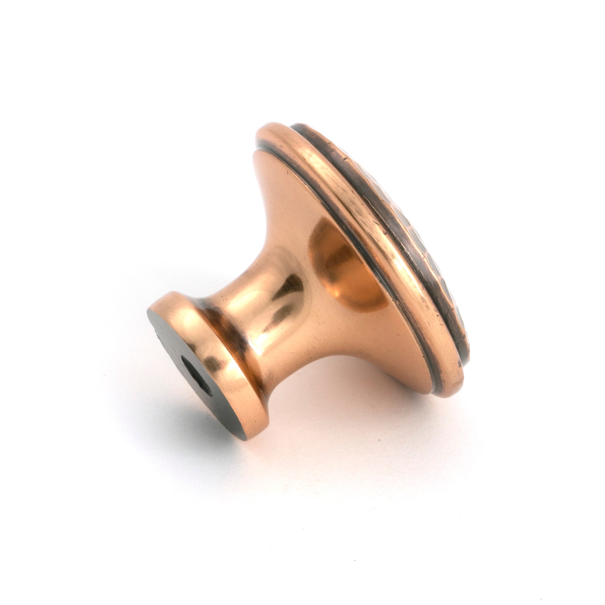 Polished Bronze Hammered Cabinet Knob - Large - Cabinet Knobs - From The Anvil - Yester Home