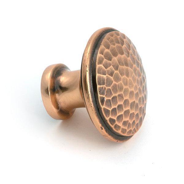 Polished Bronze Hammered Cabinet Knob - Large - Cabinet Knobs - From The Anvil - Yester Home