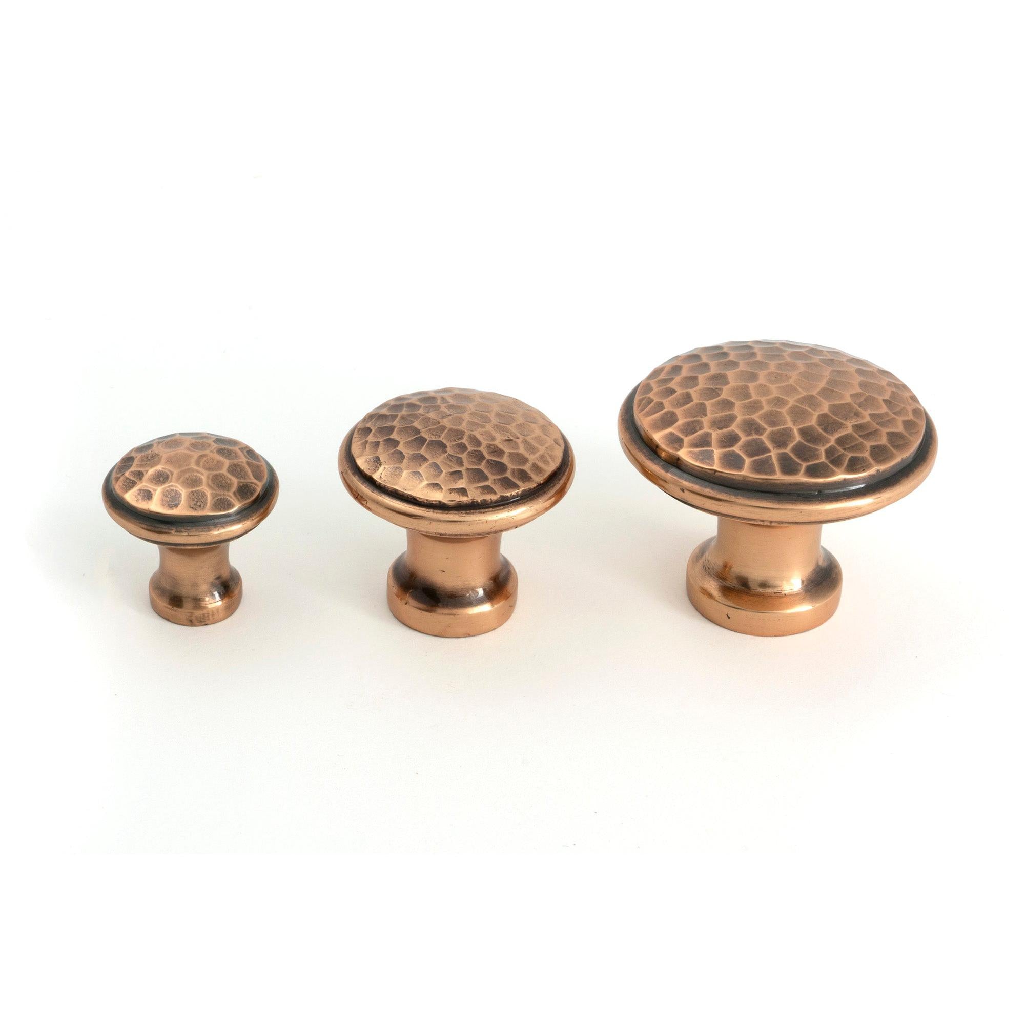 Polished Bronze Hammered Cabinet Knob - Medium - Cabinet Knobs - From The Anvil - Yester Home