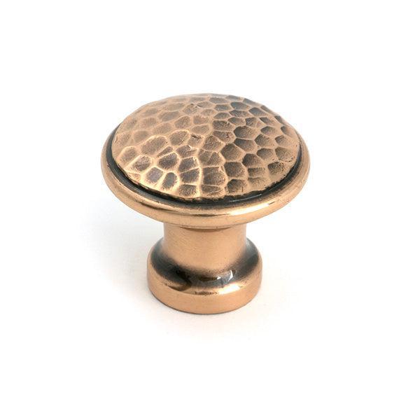 Polished Bronze Hammered Cabinet Knob - Medium - Cabinet Knobs - From The Anvil - Yester Home