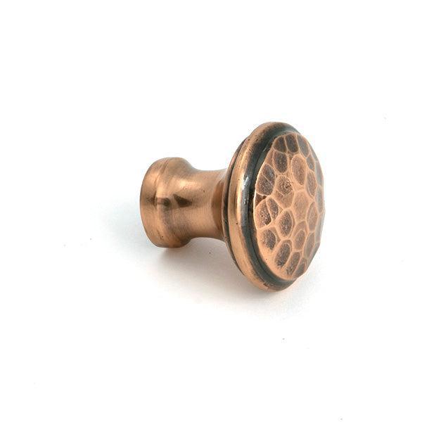Polished Bronze Hammered Cabinet Knob - Small - Cabinet Knobs - From The Anvil - Yester Home