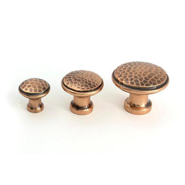 Polished Bronze Hammered Cabinet Knob - Small - Cabinet Knobs - From The Anvil - Yester Home