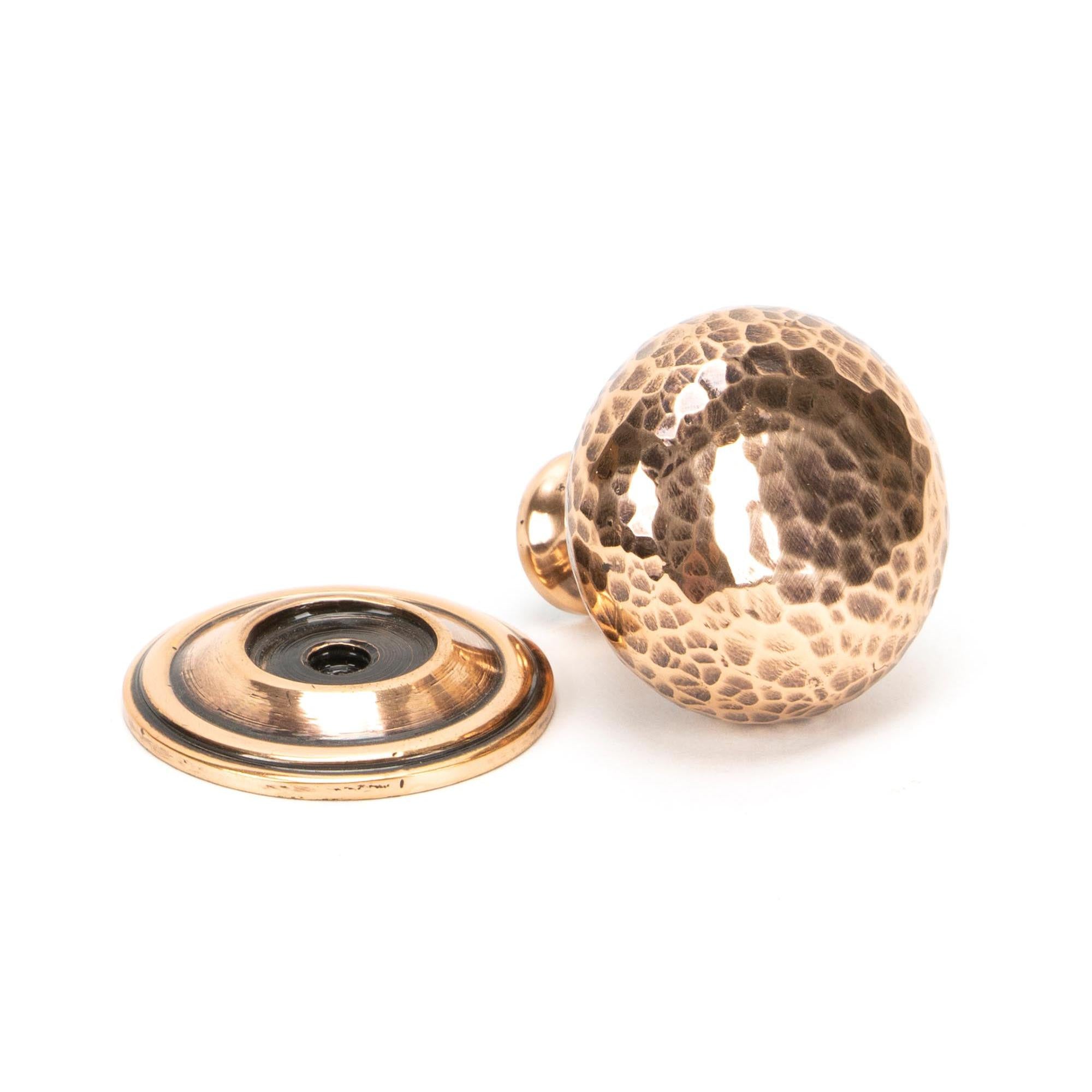 Polished Bronze Hammered Mushroom Cabinet Knob 32mm | From The Anvil - Cabinet Knobs - From The Anvil - Yester Home