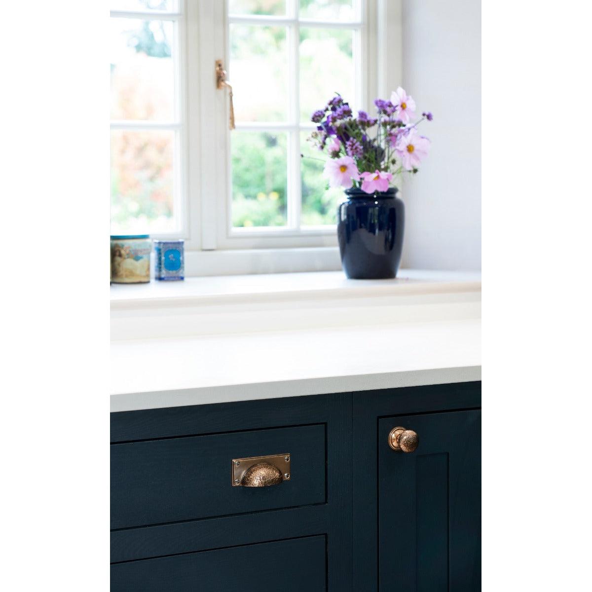 Polished Bronze Hammered Mushroom Cabinet Knob 38mm | From The Anvil-Cabinet Knobs-Yester Home