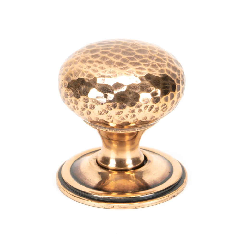 Polished Bronze Hammered Mushroom Cabinet Knob 38mm | From The Anvil